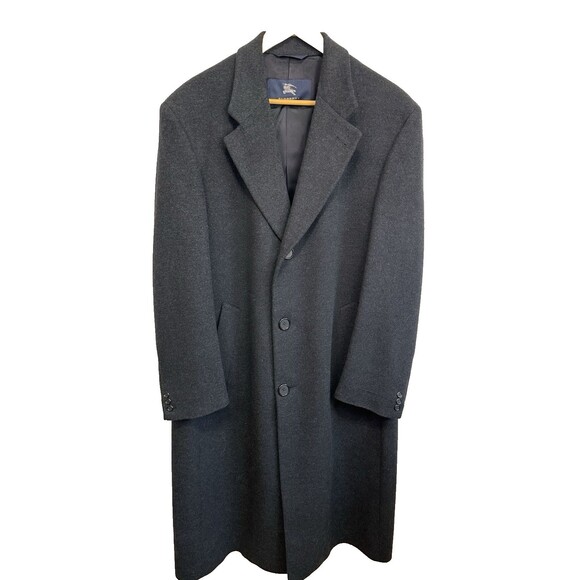 Vtg Burberry London Tailored OverCoat 40 R Cashmere Wool GrayUSATop Coat